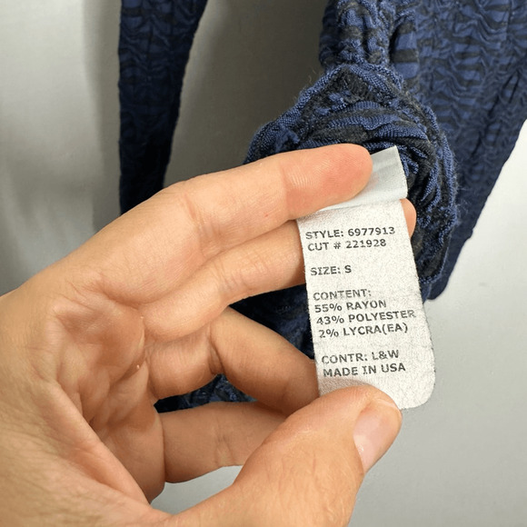 CUT LOOSE Long Sleeve Tunic Textured Lagenlook Art To Wear blue womens Small s - Picture 7 of 7